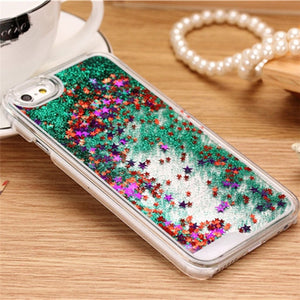 Dynamic Liquid Glitter Star Phone Case For iphone 5C / 5 / 5S / 6+ / 6s +/  7+ / 8+ / X