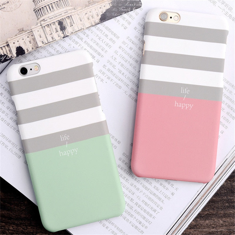 Pink striped Phone Case For iphone 5 / 5s / SE / 6 / 6+ / 6s / 6s+  / 7 / 7+
