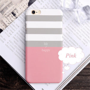 Pink striped Phone Case For iphone 5 / 5s / SE / 6 / 6+ / 6s / 6s+  / 7 / 7+