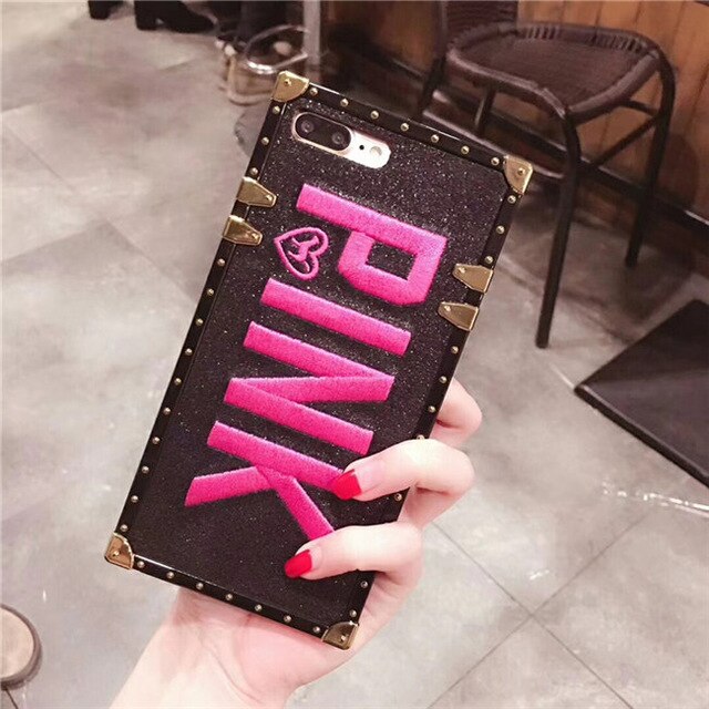 3D Pink Letter Case for iphone 7 / 7+ / 8 / X / Xs / 6+ / 6s+