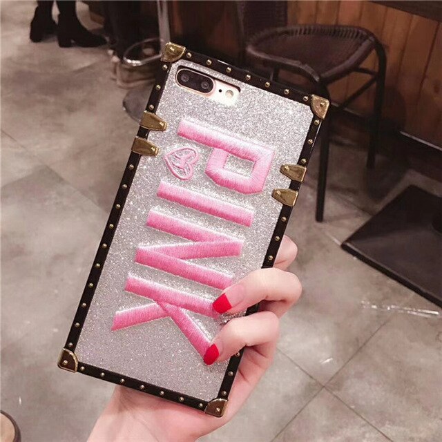 3D Pink Letter Case for iphone 7 / 7+ / 8 / X / Xs / 6+ / 6s+