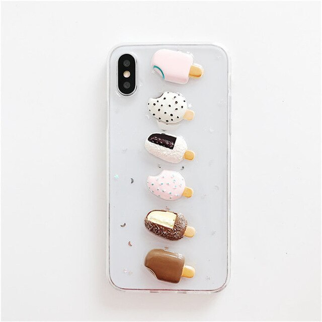 3D Cream Phone Case for iphone 7 + / 8+ / X / 6 + / 6s +