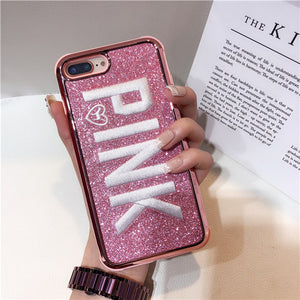 3D PINK Glitter Phone Case for iPhone 7+ / 8+ / X / XS MAX / XR / 7+ / 8+ / 6+ / 6s +