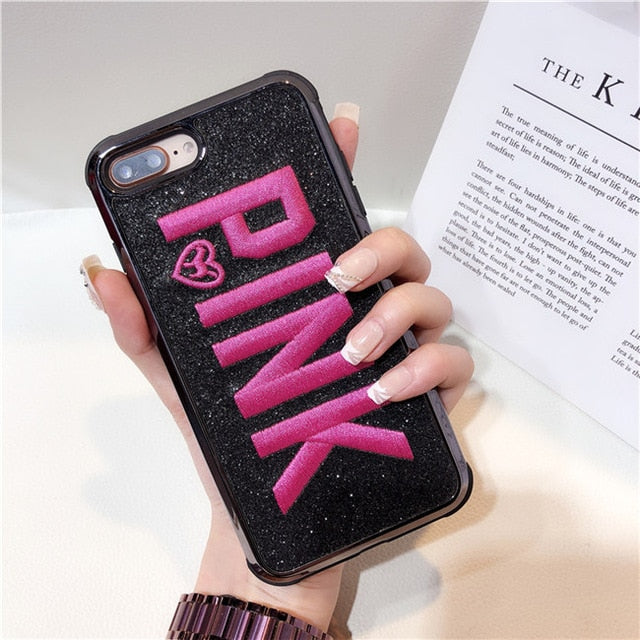 3D PINK Glitter Phone Case for iPhone 7+ / 8+ / X / XS MAX / XR / 7+ / 8+ / 6+ / 6s +