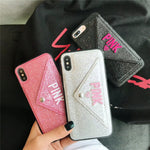 3D  PINK Card Holder Phone Case For iPhone 6+ / 6s + / 7+ / 8+ / X / XS / XR / XS MAX