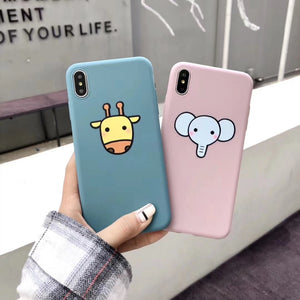 Cute Elephant / Fawn Matte  Phone Cases for iphone X / XR / XS / XS Max /6 / 6+ / 6s / 6s+ / 7 / 7+ / 8 / 8+