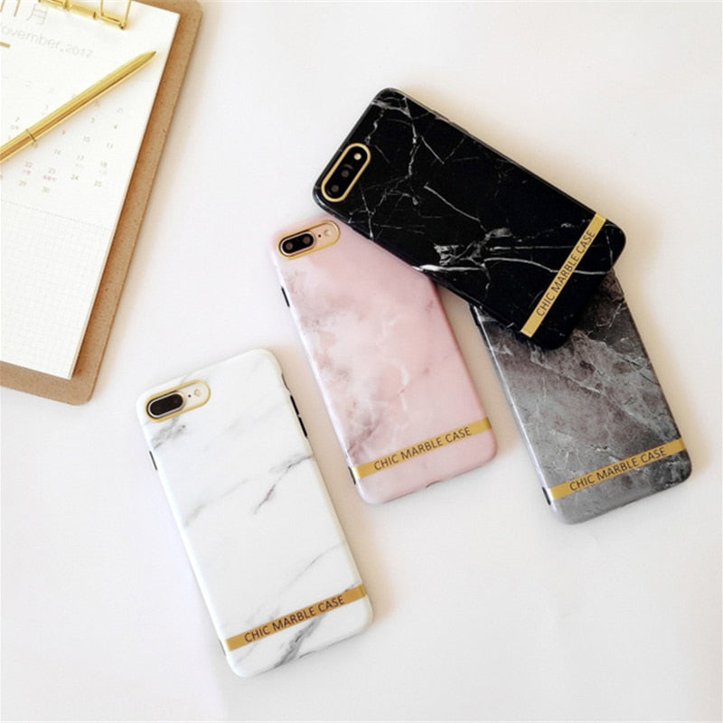 Shinny Marble Case For iphone X / 7 / 7+/ 6+ / 6s / 6+ / 8 / 8+