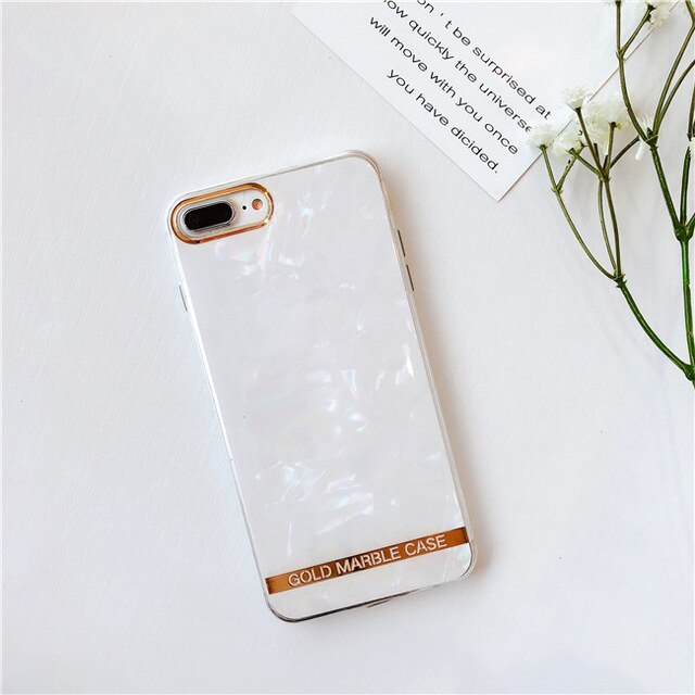 Classic Gold  Marble Case For iPhone 6+ / 6s + / 7+ / 8+ / X