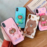 3D Cartoon Bare Bears Phone Case For iPhone 7 / 7+ / 8+ / 6+ / 6s + / X / XR / XS MAX