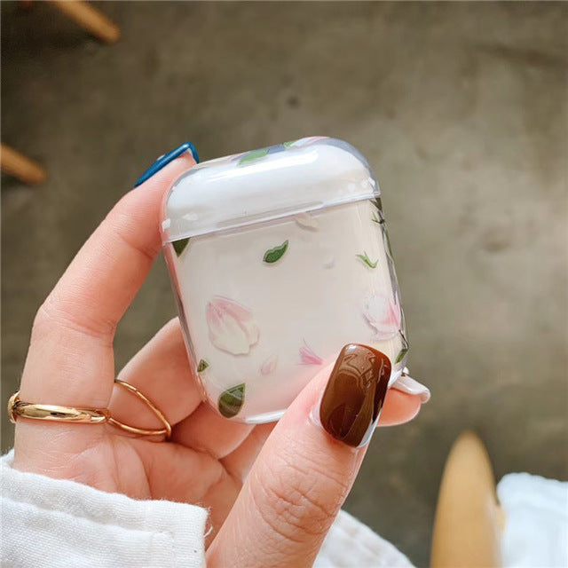 Flowers Transparent Earphone Case for AirPods