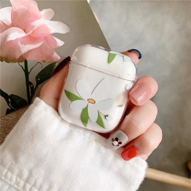 Flowers Transparent Earphone Case for AirPods