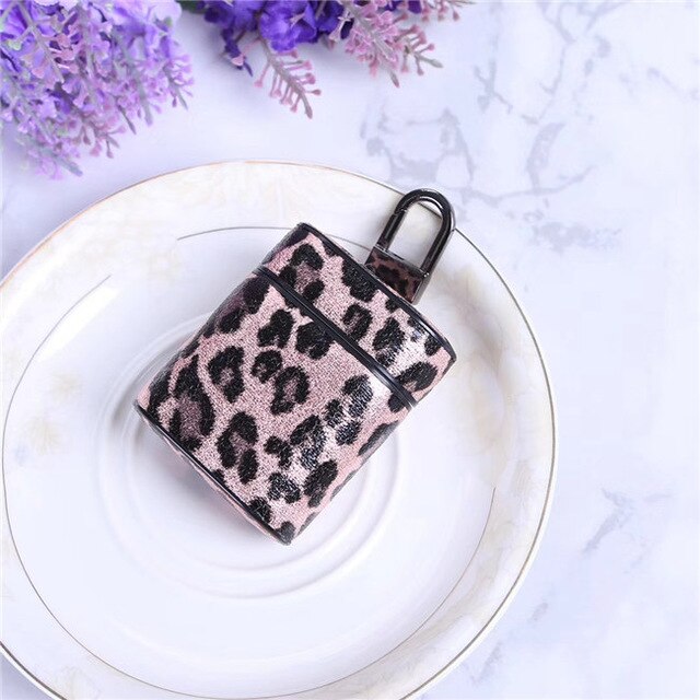 Luxury Leopard Genuine Leather Case for Airpods