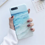 Blue Sea Waves Painted Case for iphone 7 / 7+ / X / 6 / 6+ / 6s / 6s + / 8 / 8+