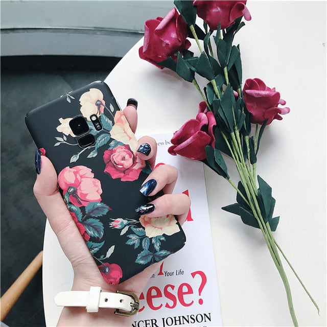 Rose Flower Floral Cases For Samsung Galaxy S7 / S8 / S9 Plus / Note 8 / Note 9 For iphone 7 / 8 / 6 / 6s/ XR / XS MAX / XS