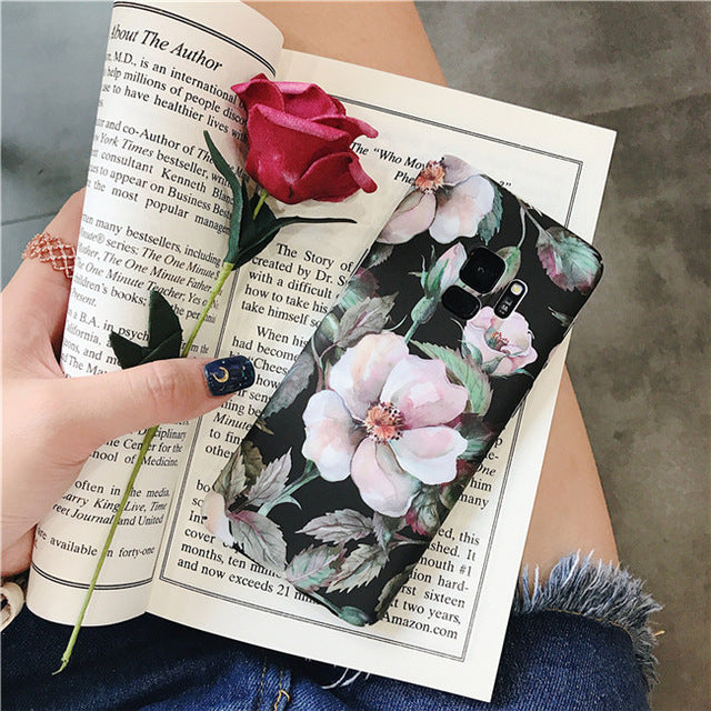 Rose Flower Floral Cases For Samsung Galaxy S7 / S8 / S9 Plus / Note 8 / Note 9 For iphone 7 / 8 / 6 / 6s/ XR / XS MAX / XS