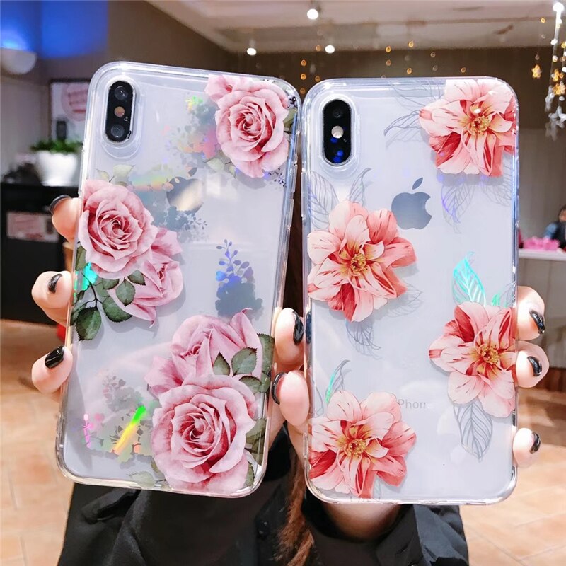 Rose Flower Case For iPhone X / XS MAXC / XR 6+ / 6s + / 7+ / 8+