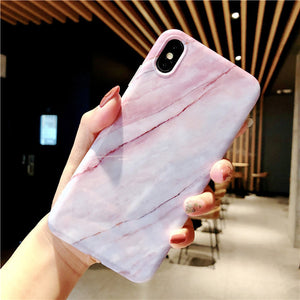Scrub Marble Phone Case For iPhone X / 6+ / 6s + / 7+ / 8+ / X / XS MAX / XR