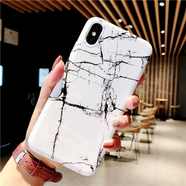 Scrub Marble Phone Case For iPhone X / 6+ / 6s + / 7+ / 8+ / X / XS MAX / XR