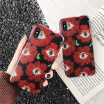 Red Flower Eye Phone Case For iPhone 6+ / 6s + / 8+ / 7+ / X / XR / XS MAX