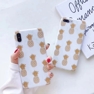 Gold Pineapple phone case for iphone X / XS / XR / Xs MAX / 6s / 6+ / 7+/ 8+