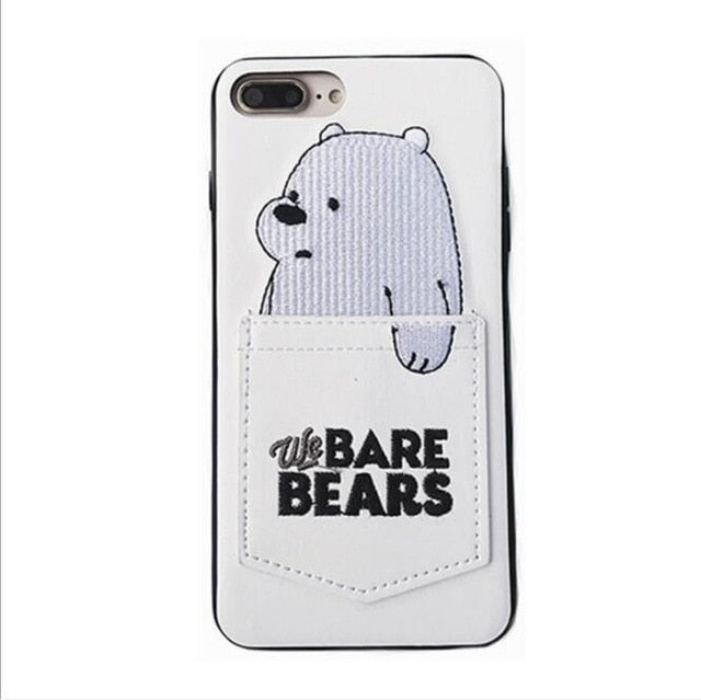 Leather Cartoon Bear Phone Case for IPhone X / Xs/ Xs MAX / XR / 6 / 6s / 7+ / 8+